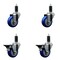 Service Caster 3.5'' Blue Poly Wheel Swivel 1-1/4'' Expanding Stem Caster Set 2 Brakes, 4PK SCC-EX20S3514-PPUB-BLUE-2-PLB-2-114 - alternate 1